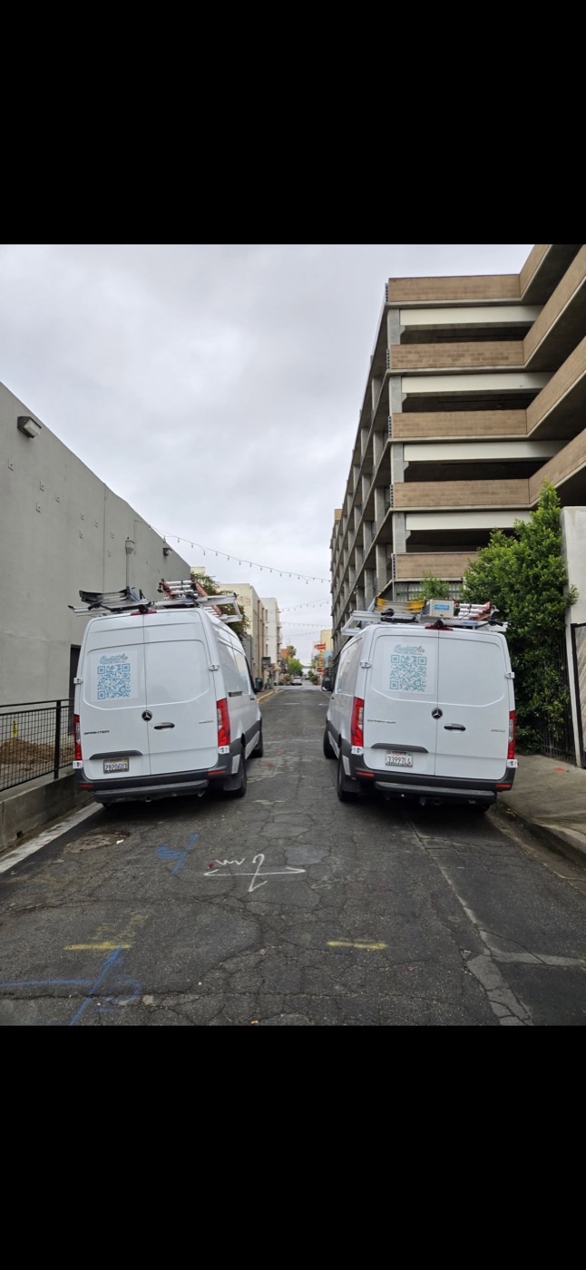 Budget Air service vans in Bakersfield